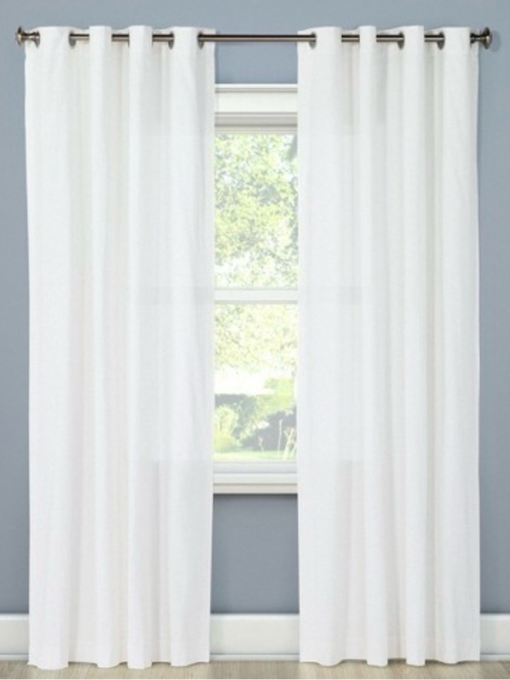Threshold White Modern Slub Light Filtering Curtain Panel 54x95 Grommet Top